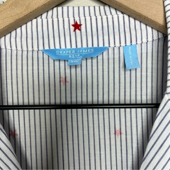 NEW‎ Draper James Women Bodysuit T-Shirt Stars Stripes Puff Sleeve - Picture 3 of 12